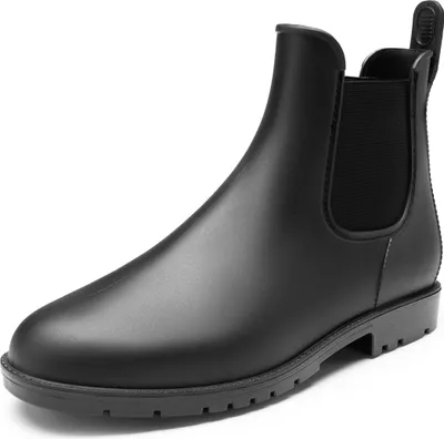 Produktbild von DREAM PAIRS Gummistiefel Herren Halbhoch Chelsea Boots Arbeitsschuhe wasserdichte Stiefel,Size 44,Schwarz,SDRB2401M-E