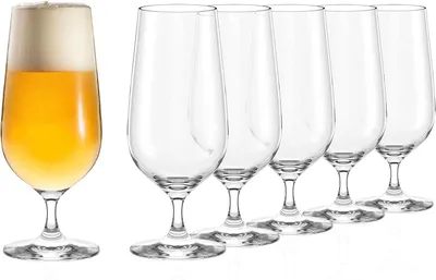 Zdjęcie produktu dla Zestaw kieliszków do piwa - kryształowe szkło - do degustacji piwa - kształt tulipana - 390 ml - przezroczyste