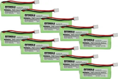 Produktbild von EXTENSILO 10x Akku kompatibel mit Siemens Gigaset A140, A140 TRIO, A12, A140 DUO, A14, A120 schnurlos Festnetz Telefon (850 mAh, 2,4 V, NiMH)