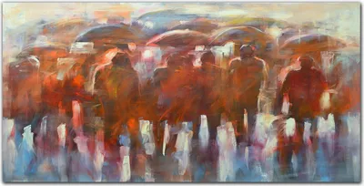 Produktbild von Coloray Bild aus Leinwand 120x60 Leinwand Dekoration - Menschen im regen