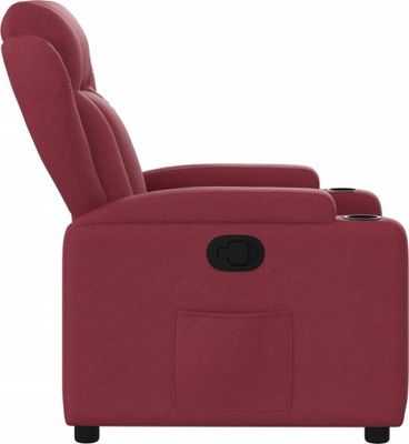 vidaXL Fotel Relax tkanina czerwone wino