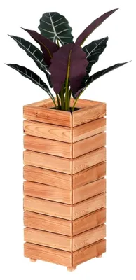 Produktbild von Balkon-Hochbeet Modulo 30x30x75 (BxTxH) aus natürlicher Lärche, Blumenbeet aus Holz, wetterfest, für Innen- und Außenbereich, Kräuterbeet für Garten, Balkon und Terrasse, schmal und modular