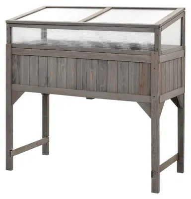 Produktbild von Hochbeet mit Gewächshausabdeckung 110 x 54 x 120 cm, Fichte massiv, für Garten und Balkon