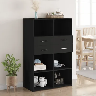 Produktbild von vidaXL Highboard Schwarz 80x42,5x124 cm Holzwerkstoff