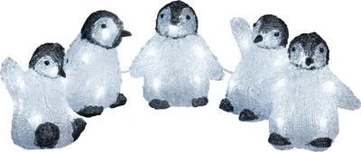 Produktbild von Konstsmide LED Acryl Babypinguine, Leichte Dekorationsfigur, Schwarz, Weiß, Acryl, IP44, 40 Glühbirne(n), LED