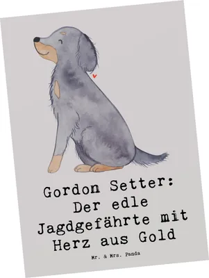 Produktbild von Mr. & Mrs. Panda Postkarte Gordon Setter - Grau Pastell - Geschenk, Hunderassen Vielfalt, Postkarten, liebevoller Hund, Ansichtskarte, Hunderasse, Hundepassion, loyal