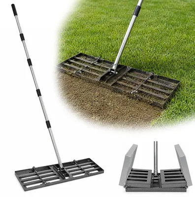 Image de Omgoods - Râteau niveleur pliable pour pelouse, 76 x 25 cm