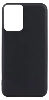 A black phone case is shown against a white background.