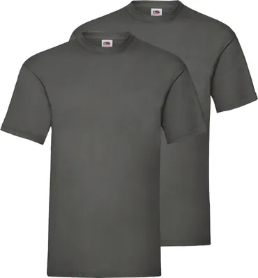 Produktbild von Doppelpack Fruit of the Loom Valueweight T-Shirt + GRATIS MyShirt Stoffbeutel Farbe: graphit Größe: L