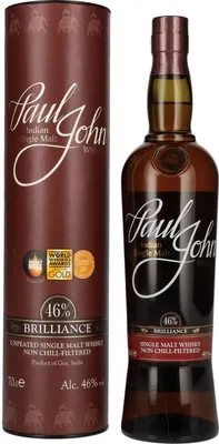 Image de Paul John BRILLIANCE Indian Single Malt Whisky 46% Vol. 0,7l en boîte cadeau