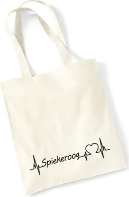 Produktbild von Huuraa Baumwollbeutel Spiekeroog Geschenk Einkaufstasche Natural 10 Liter Baumwolle Spiekeroog Accessoire