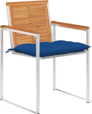 Image de vidaXL Chaises de jardin 6 pcs. avec coussins bois massif acacia