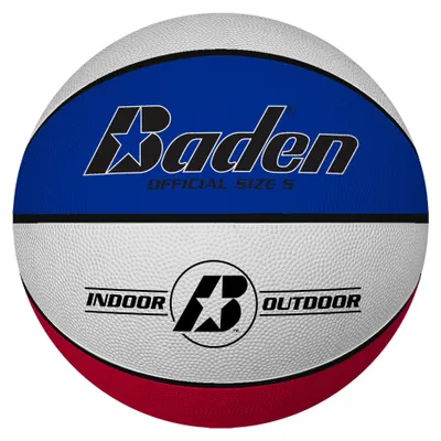 Immagine prodotto di BADEN Pallacanestro Basic Pallone da gioco e da allenamento Indoor Outdoor 303001705 misura 5, colore:bianco-rosso