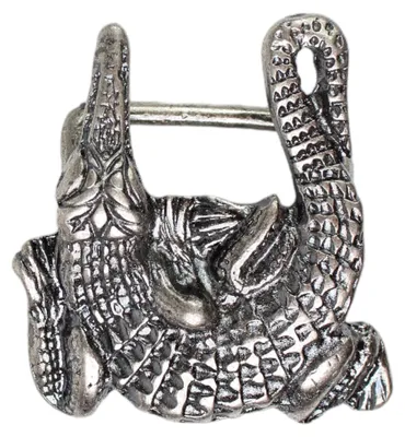 Produktbild von FRONHOFER Gürtelschnalle Krokodil dunkles silber, Koppelschnalle, 4 cm