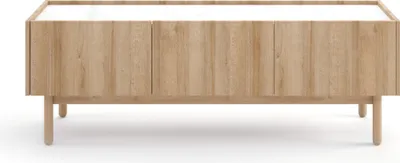 Produktbild von Minio, TV-Schrank, Lowboard "Ohio" 144 cm, Eiche Riviera / Marmor weiß Farbe