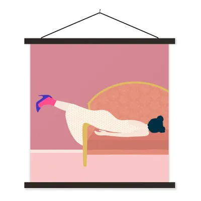 Produktbild von MuchoWow® Textilposter Vintage - Frauen - Pastell 40x40 cm mit schwarzem Rahmen - Fotos