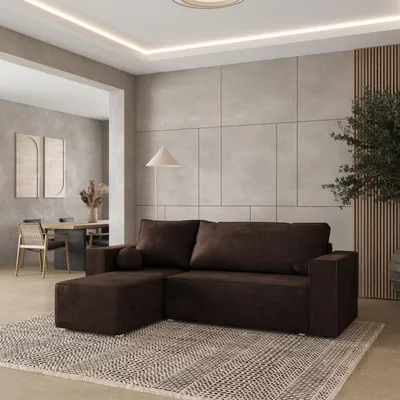 Produktbild von Masseno Ecksofa RAVELO M mit Schlaffunktion L-Form, Sofa mit Bettkasten, Wohnzimmersofa, Couch, Soffa, Bettsofa, Couchgarnitur- Braun, MONOLITH 29