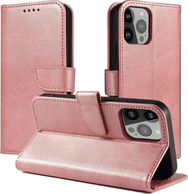 Image de Magnet Case Elegant Case with Flap and Stand Function Iphone 13 Pro Pink