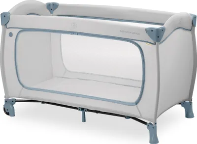 Produktbild von Hauck Kinderreisebett Sleep N Play Go Plus mit Transporttasche und Großen Schlupf zum Spielen, Klein Zusammenklappbar, Dusty Blue