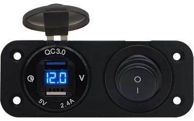 Produktbild von ProRide 12V USB-Autoladegerät 2 Anschlüsse mit Voltmeter DS2114B