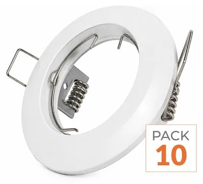 Image de Support GU10 LED rond, couleur blanche - Pack de 10
