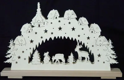 Produktbild von Schwibbogen mit Rehgruppe und Beleuchtung BxHxT 50x32x7cm NEU