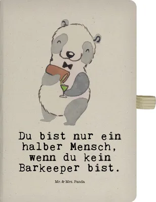 Produktbild von Mr. & Mrs. Panda Tagebuch Barkeeper Herz - Transparent - Geschenk, Bartender, Ausbildung, Kurs, Schreibbuch, Journal, Skizzenbuch, notizbuch, Kladde