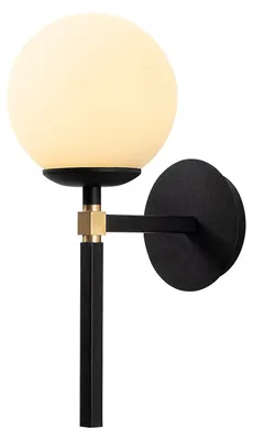 Productafbeelding van Wandlamp, metaal, zwart en wit, 15x20x37, fitting E27, max. 40W