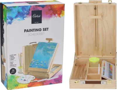 Produktbild von 36-teiliges Malkoffer-Set aus Holz, 110680240, Artist
