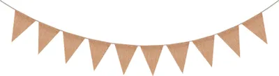 Produktbild von INF Braune Jute Stoff Dreieck Wimpelkette für Party & Hochzeit, 1 Set