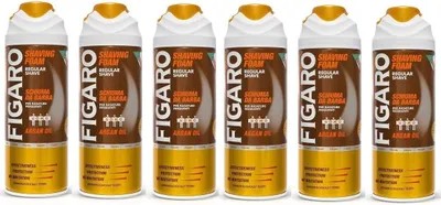 Produktbild von 6x Figaro Rasierschaum mit Arganöl Shaving foam Cream Rasierschaum 400 ml