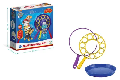 Immagine prodotto di Set per bolle di sapone Paw Patrol + ricarica da 0,45 L in confezione da 23x23x7,5 cm