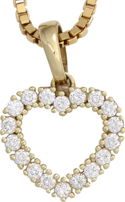 Produktbild von JOBO Anhänger Herz 585 Gold Gelbgold 18 Diamanten Brillanten 0,50ct.