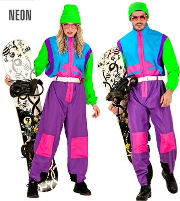 Zdjęcie produktu dla Kostium snowboardzisty w kolorze neonowym, rozmiar: XL
