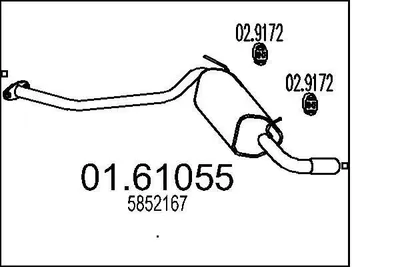 Produktbild von MTS 01.61055 Endschalldämpfer für OPEL Zafira A (T98) Auspuff