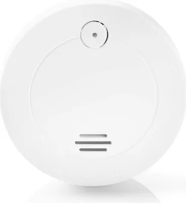 Image de Nedis détecteur de fumée - Fonctionne sur pile - Durée de vie de la pile jusqu'à : 1 an - EN 14604 - Avec bouton test - 85 dB - ABS - Blanc