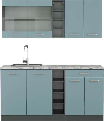 Immagine prodotto di Cucina completa Vicco R-Line Blu-grigio/antracite 160 cm , PL Marmo, Model 43127