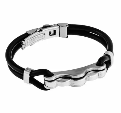 Produktbild von Herrenarmband Edelstahl Armband Herren Kautschuk