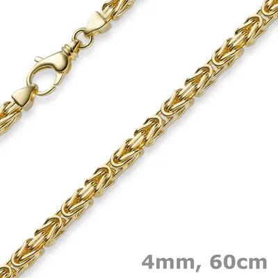 Produktbild von 4mm Kette Halskette Königskette aus 750 Gold Gelbgold 60cm Herren Goldkette