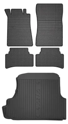 Imagen del producto de Alfombrillas de goma + bandeja de maletero para Mercedes C W202 1993-2000 (sedán) – juego de 5 piezas, , a medida – Wielganizator SolidPRO