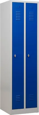 Produktbild von Gürkan Spind lichtgrau, enzianblau 104654, 2 Schließfächer 50,0 x 50,0 x 180,0 cm