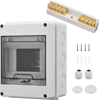 Zdjęcie produktu dla Skrzynka bezpiecznikowa natynkowa IP65-1 rząd-5 modułów 160*120*93mm Pomieszczenie odporne na wilgoć z żywicy ABS