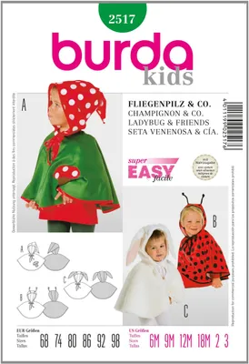 Schnittmuster 2517 Kostüm Fliegenpilz & Co Baby Gr. 68-98