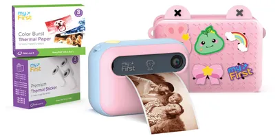 Produktbild von myFirst Camera Insta 20 Baumwolle Candy – Sofortbild-Digitalkamera für Kinder, Paket