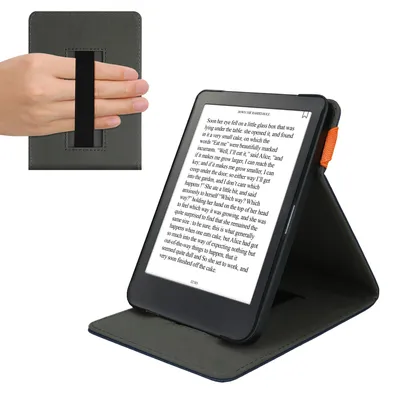 Produktbild von kwmobile Schutzhülle kompatibel mit Kobo Clara HD - Hülle e-Reader mit Schlaufe Ständer - - Dunkelblau
