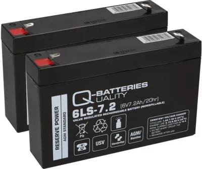 Produktbild von 2x Q-Batteries 6LS-7.2 6V 7,2Ah Blei-Vlies Akku AGM VRLA