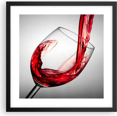 Produktbild von Gerahmtes Poster - Schwarzer Rahmen - Trinken glas wein - 40x40 cm - Wand Bild - Wanddeko - Wandbilder - Kunstposter - Wandposter - Bilderrahmen - Bilder - Kunstdruck - Wandbild - P2BAC40x40-2258