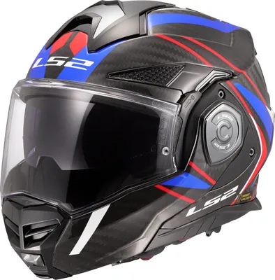 Zdjęcie produktu dla Kask z klapką LS2 FF901 Advant X Carbon Future II, biały/niebieski/czerwony, S (55/56)
