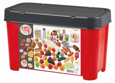 Image de Ecoiffier 100 % aliments jouets pour cuisiner, 75 pièces.