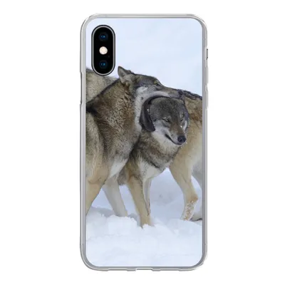 Produktbild von MuchoWow® Handyhülle Schutzhülle Hülle für iPhone X Wolf - Europa - Schnee Silikon Softcase Handy Hülle - Handyhülle